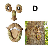 Resin Tree Face Bird Feeder Garden Decor Art