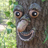 Resin Tree Face Bird Feeder Garden Decor Art