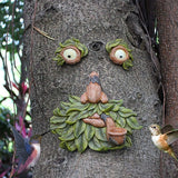 Resin Tree Face Bird Feeder Garden Decor Art