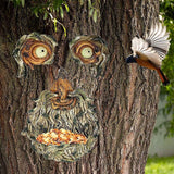Resin Tree Face Bird Feeder Garden Decor Art