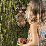 Resin Tree Face Bird Feeder Garden Decor Art