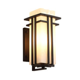 Retro Iron Outdoor Wall Light with Glass