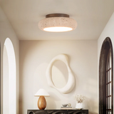 Retro Travertine Wood Flush Ceiling Light