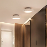 Retro Travertine Wood Flush Ceiling Light