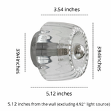 Ribbed Glass Round Wall Sconce with LED Light