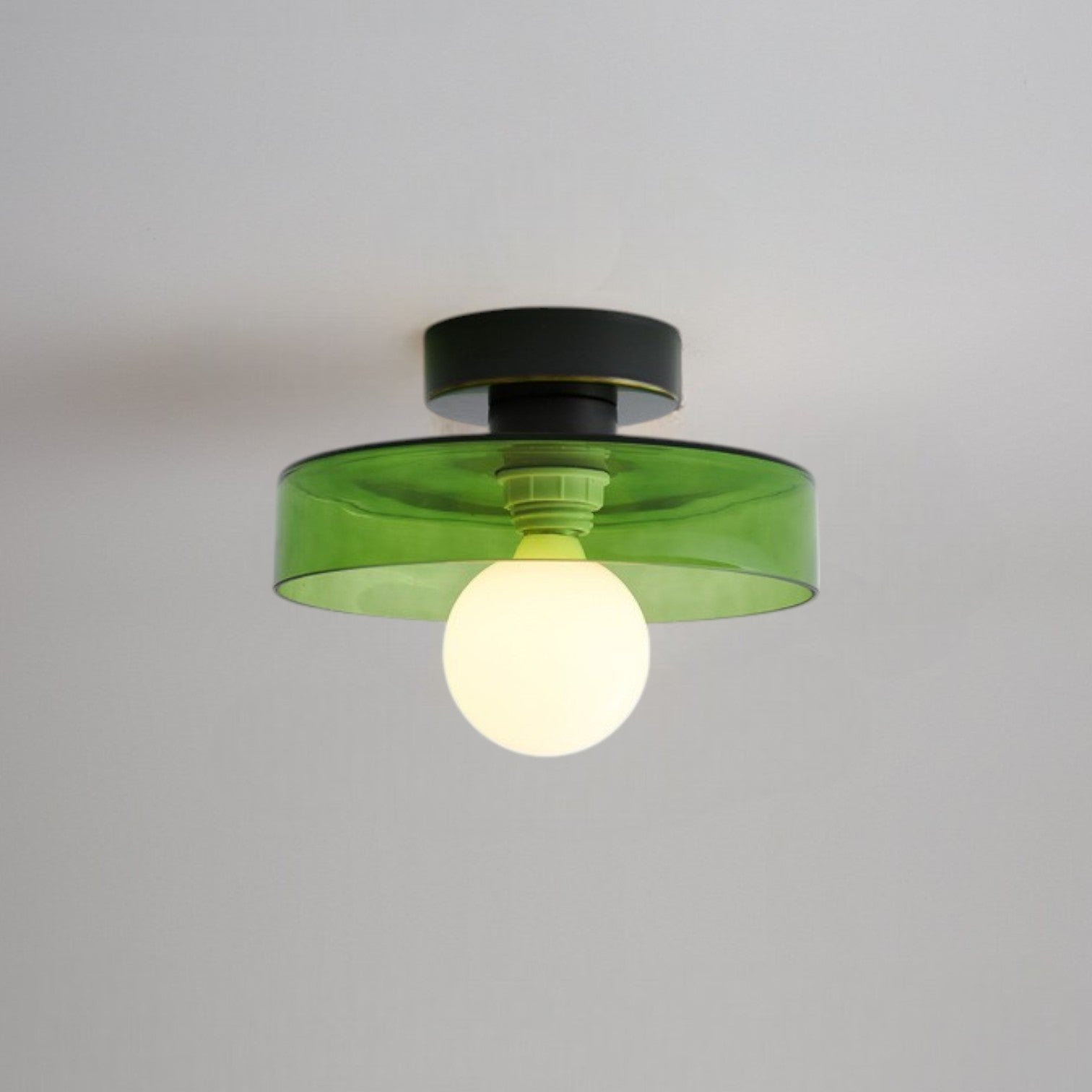 Round Glass LED Flush Mount Ceiling Light