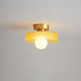 Round Glass LED Flush Mount Ceiling Light