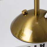 Scandinavian Brass Table Lamp with Pleated Shade