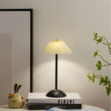 Scandinavian Brass Table Lamp with Pleated Shade