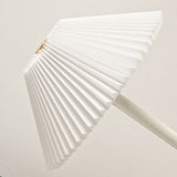 Scandinavian Brass Table Lamp with Pleated Shade