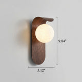 Scandinavian Wood Globe LED Wall Light