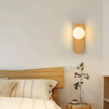 Scandinavian Wood Globe LED Wall Light