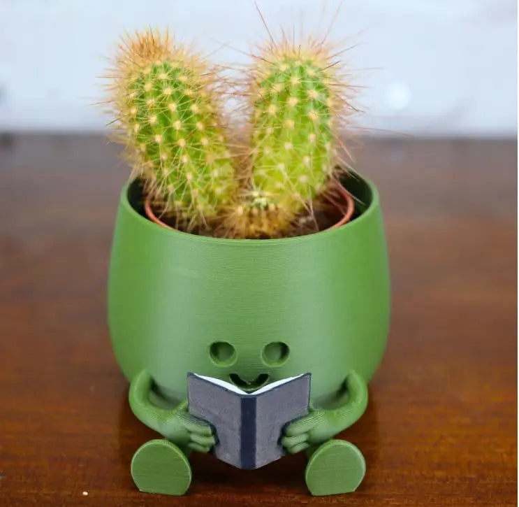 Self Watering Flower Pot with Cute Face Legs