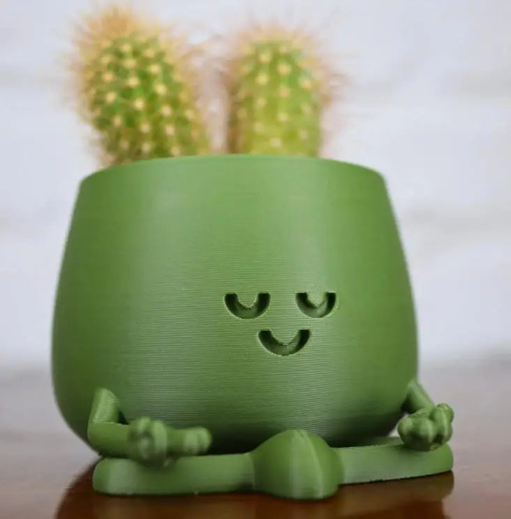 Self Watering Flower Pot with Cute Face Legs