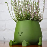 Self Watering Flower Pot with Cute Face Legs