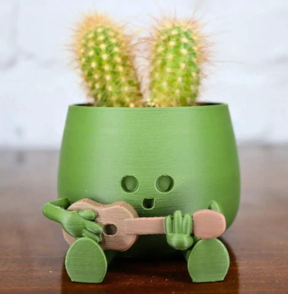 Self Watering Flower Pot with Cute Face Legs