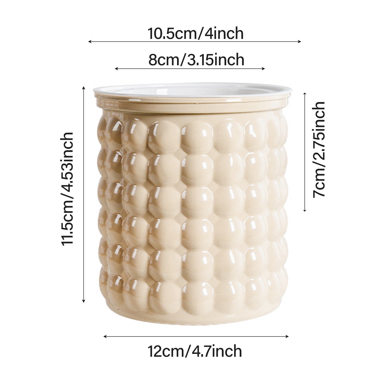 Self-Watering Textured Round Planter Pot