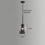 Smoked Glass Cylinder Pendant Light