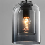 Smoked Glass Cylinder Pendant Light
