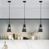 Smoked Glass Cylinder Pendant Light