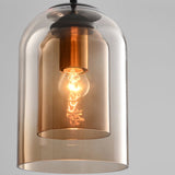 Smoked Glass Cylinder Pendant Light