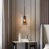Smoked Glass Cylinder Pendant Light