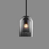Smoked Glass Cylinder Pendant Light