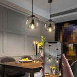 Smoked Glass Dome Pendant Light with E27