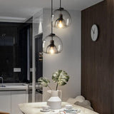 Smoked Glass Dome Pendant Light with E27