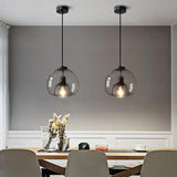 Smoked Glass Dome Pendant Light with E27