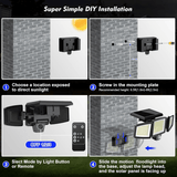 Solar 3 Head LED Security Light with Remote