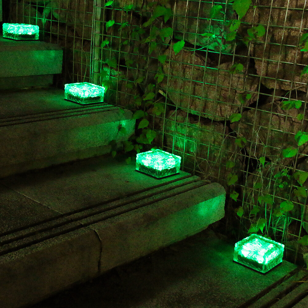Solar Glass Ice Brick Light Waterproof