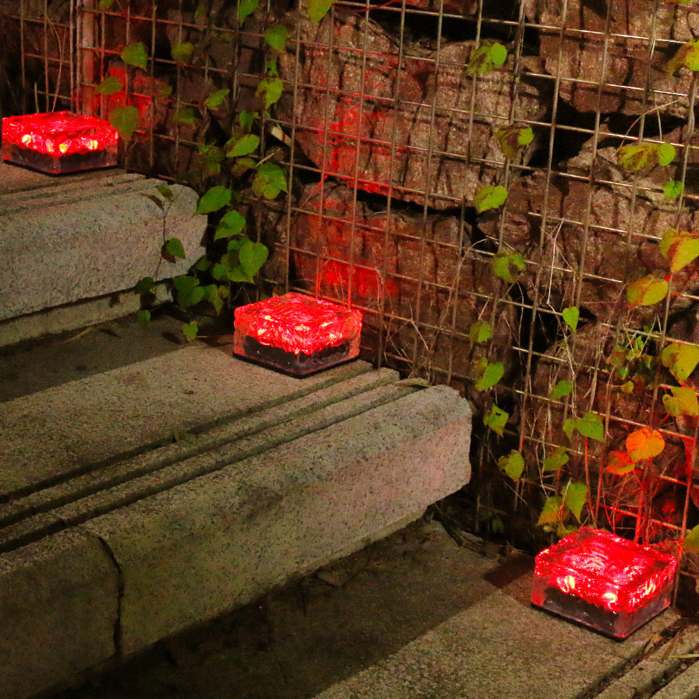 Solar Glass Ice Brick Light Waterproof