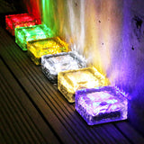 Solar Glass Ice Brick Light Waterproof