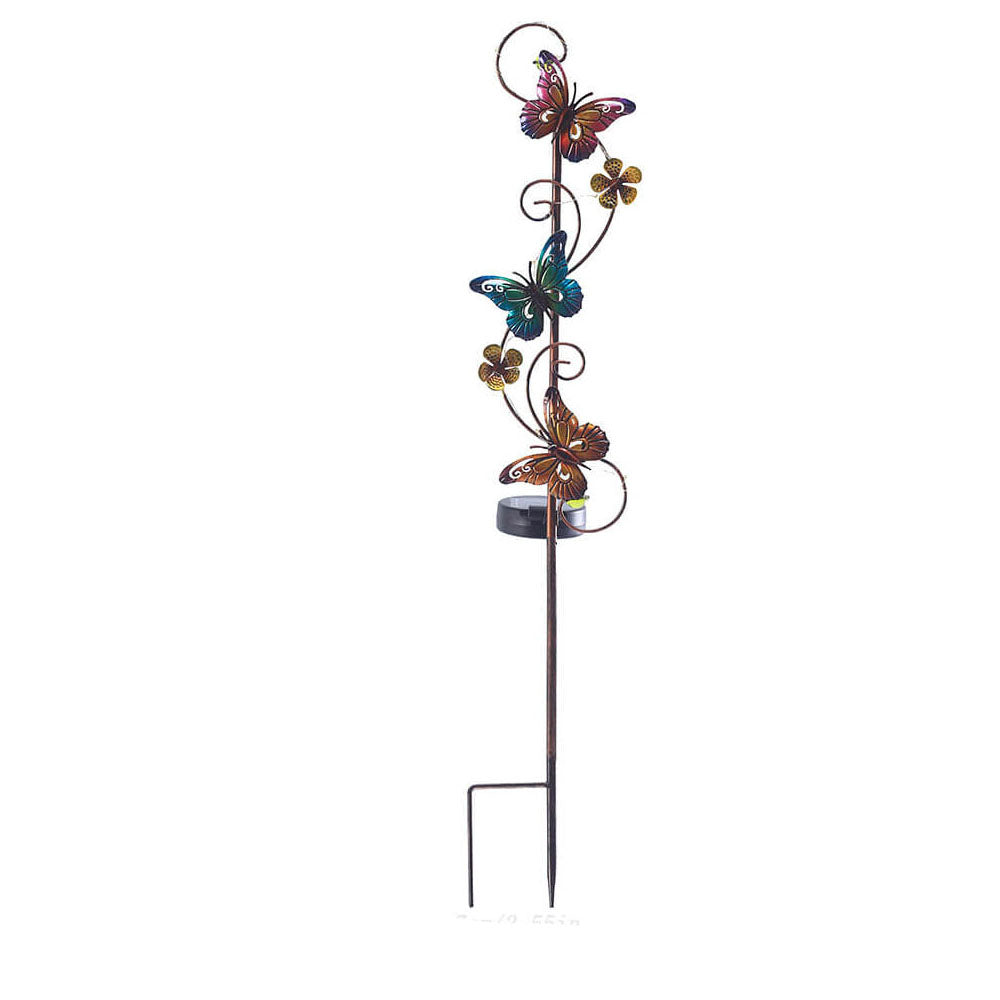 Solar Iron Butterfly Stake Light with LED