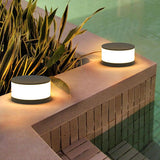 Solar Light Round Column Post LED Lamp
