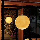 Solar Resin Moon Pendant Light with LED
