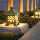 Solar Resin Pagoda Light with LED Panel
