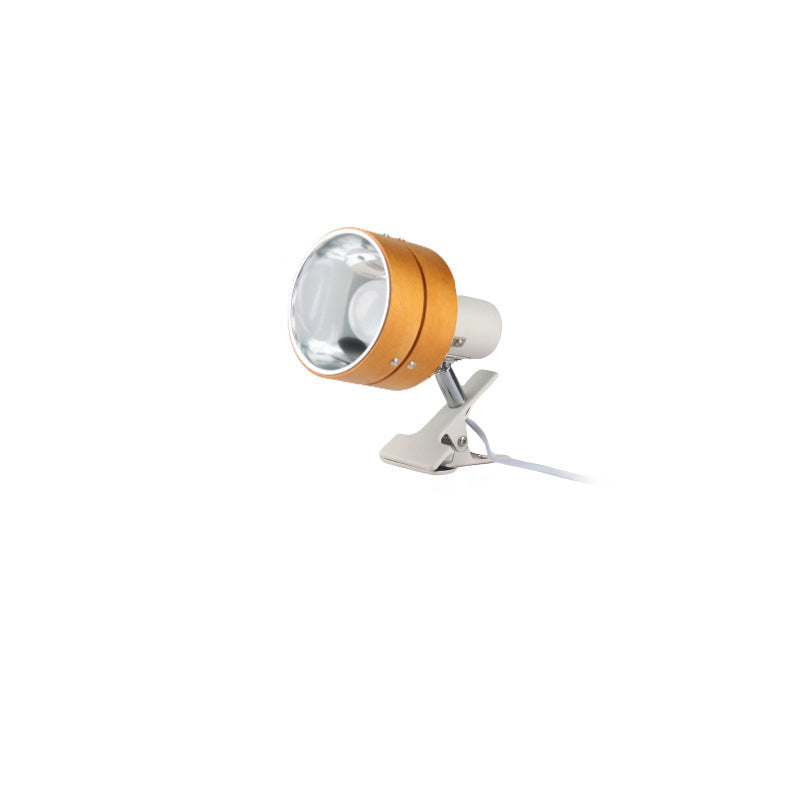Solid Wood Clip Table Lamp with Iron Base