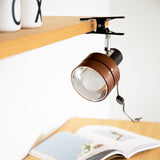 Solid Wood Clip Table Lamp with Iron Base