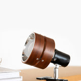 Solid Wood Clip Table Lamp with Iron Base