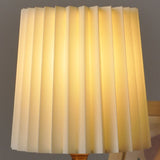Solid Wood Pleated Fabric Table Lamp