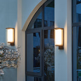 Solar LED Wall Sconce with Striped Shade