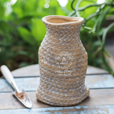 Textured Ceramic Flower Pot with Rope Handles