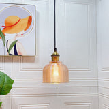 Textured Glass Pendant Light with Metal