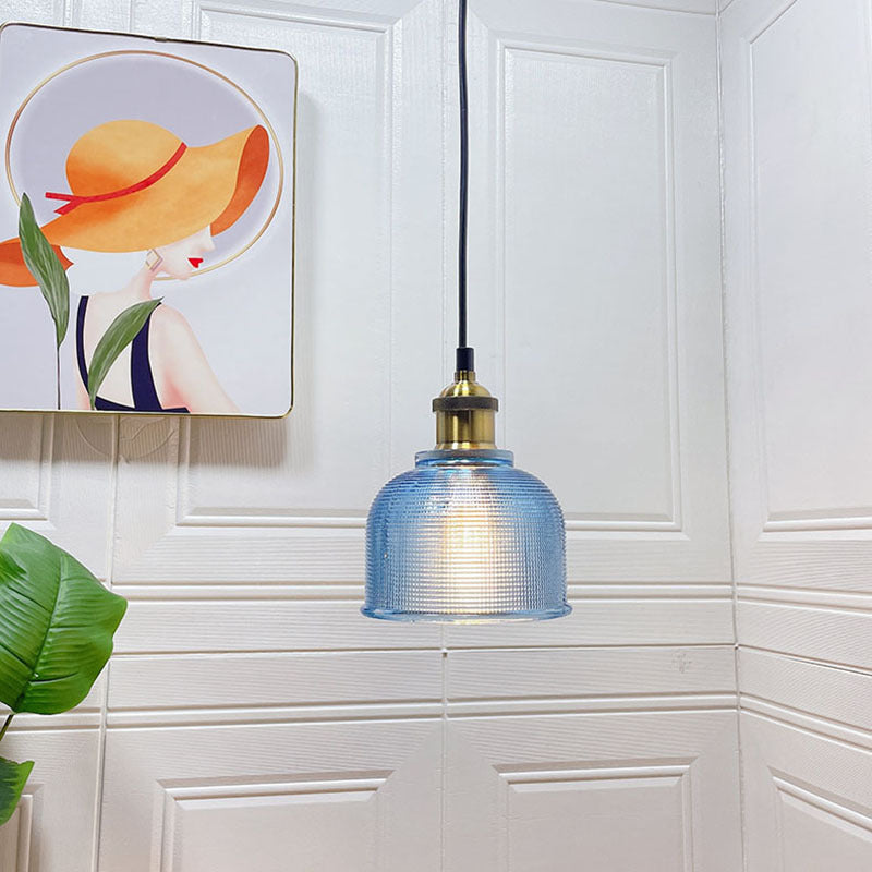 Textured Glass Pendant Light with Metal