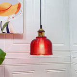 Textured Glass Pendant Light with Metal