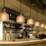Textured Glass Pendant Light with Metal