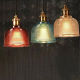 Textured Glass Pendant Light with Metal