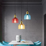 Textured Glass Pendant Light with Metal
